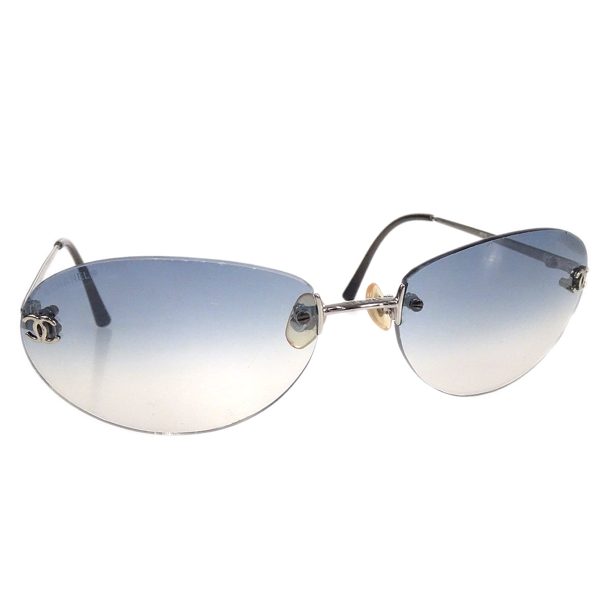 Chanel Sunglasses Eyewear Blue Small Good 171151